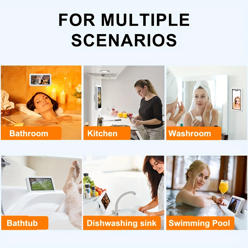 Retractable Rotatable Waterproof Lazy Mobile Phone, Shower And Wall Bracket Phone Shower Case