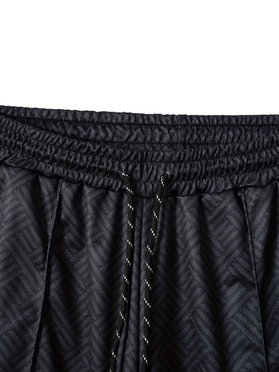 Mens 2Pcs Casual Summer Set - Breezy Short Sleeve Shirt with Matching Drawstring Shorts - Ideal for Vacation & Workout