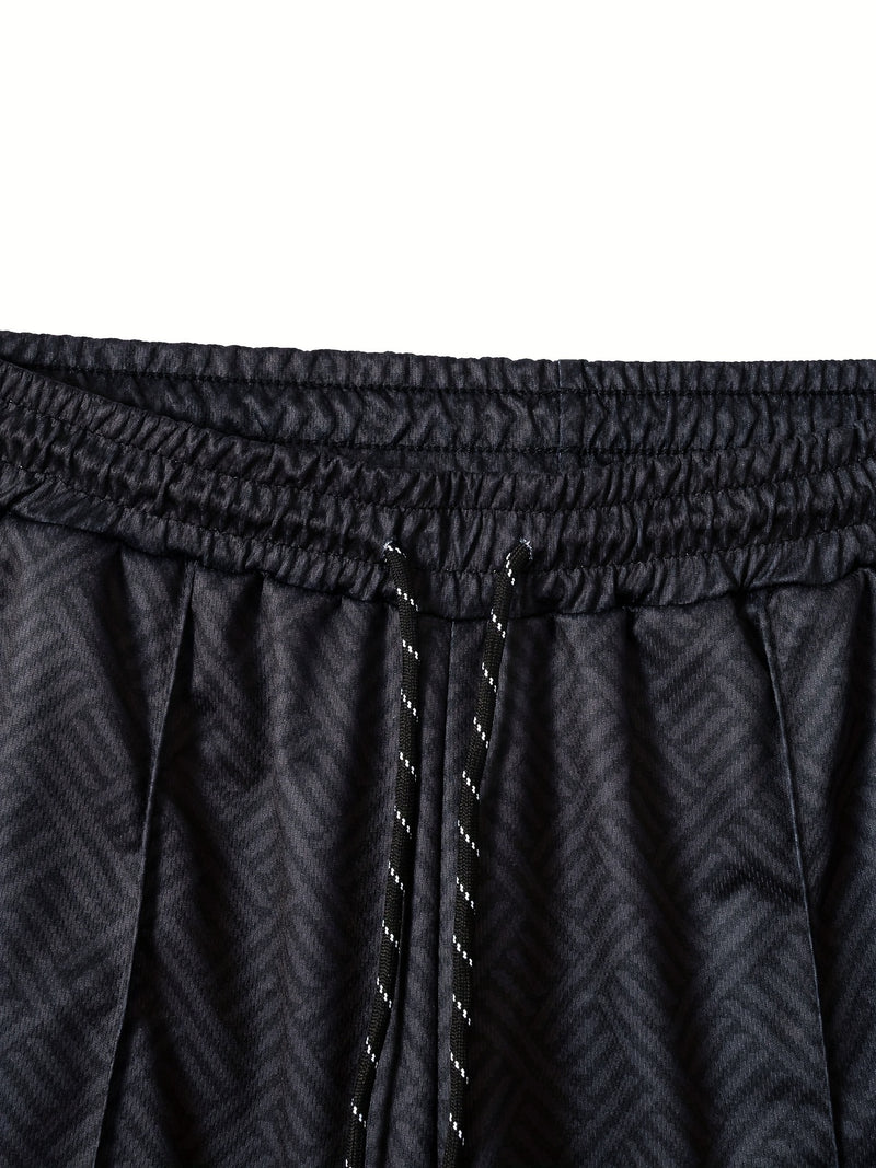 Mens 2Pcs Casual Summer Set - Breezy Short Sleeve Shirt with Matching Drawstring Shorts - Ideal for Vacation & Workout