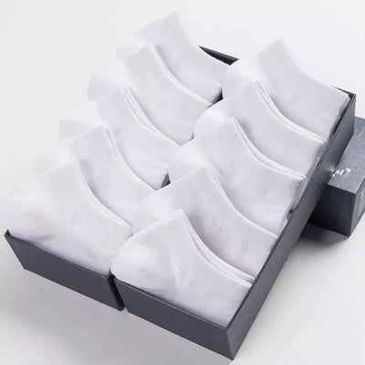 5 Pairs Couple'S Invisible Socks, Solid Color, Breathable Thin Polyester 95% Spandex 5% Knit Fabric, Hand Washable, 200g/m² - Black, White, Grey