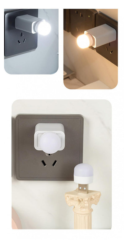 1pc Wireless Led Night Light With Usb Socket Mobile Power Charging Small Round Book Lamp Eye Protection Book Reading Bedroom Light