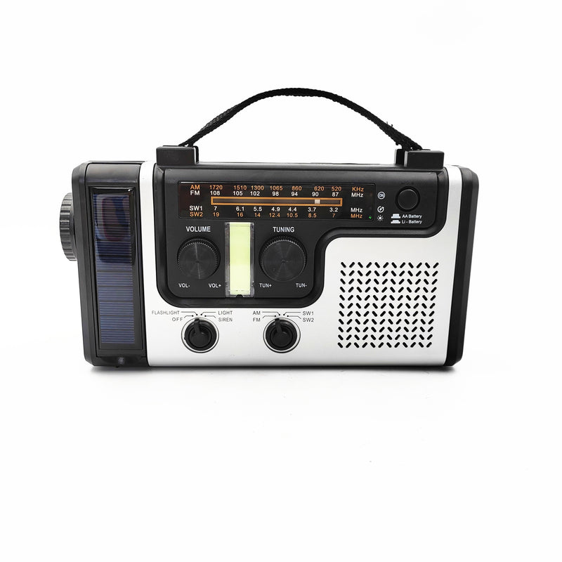 Solar Hand Crank Emergency Radio AM/FM/SW Multi-band With Flashlight, Reading Light, Siren, Mobile Phone Charging Function