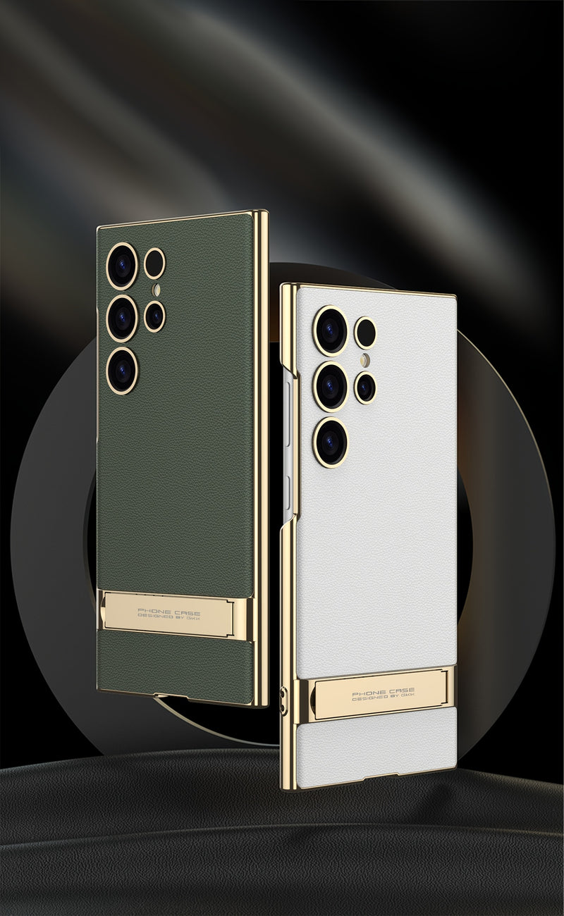 Artificial Leather Bracket Mobile Phone Case Protective Case For Samsung S24Ultra