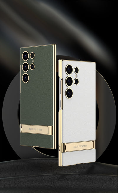 Artificial Leather Bracket Mobile Phone Case Protective Case For Samsung S24Ultra