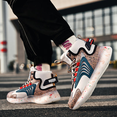 Men's 2023 New Snow Boots, Warm Fleece Cozy Non-slip Ankle Boots Plush Comfy Outdoor Shoes Walking Sneakers, Winter