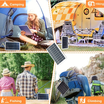 1pc Solar Portable Charging Panel Outdoor Waterproof Solar USB Charger Is Suitable For Outdoor Travel And Camping, Mobile Power, Mobile Phone Charging Bank, Flashlight, Fan