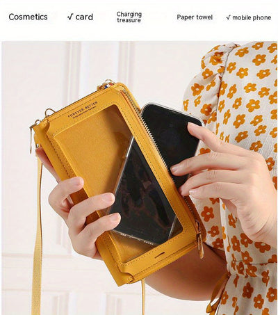 Touch Screen Mobile Phone Bag Female Cross Bag Anti-theft Multi-functional Shoulder Transparent Mini Small Bag Purse Mobile Phone Bag, Mommy Bag, Christmas, Halloween, Thanksgiving Day Gift